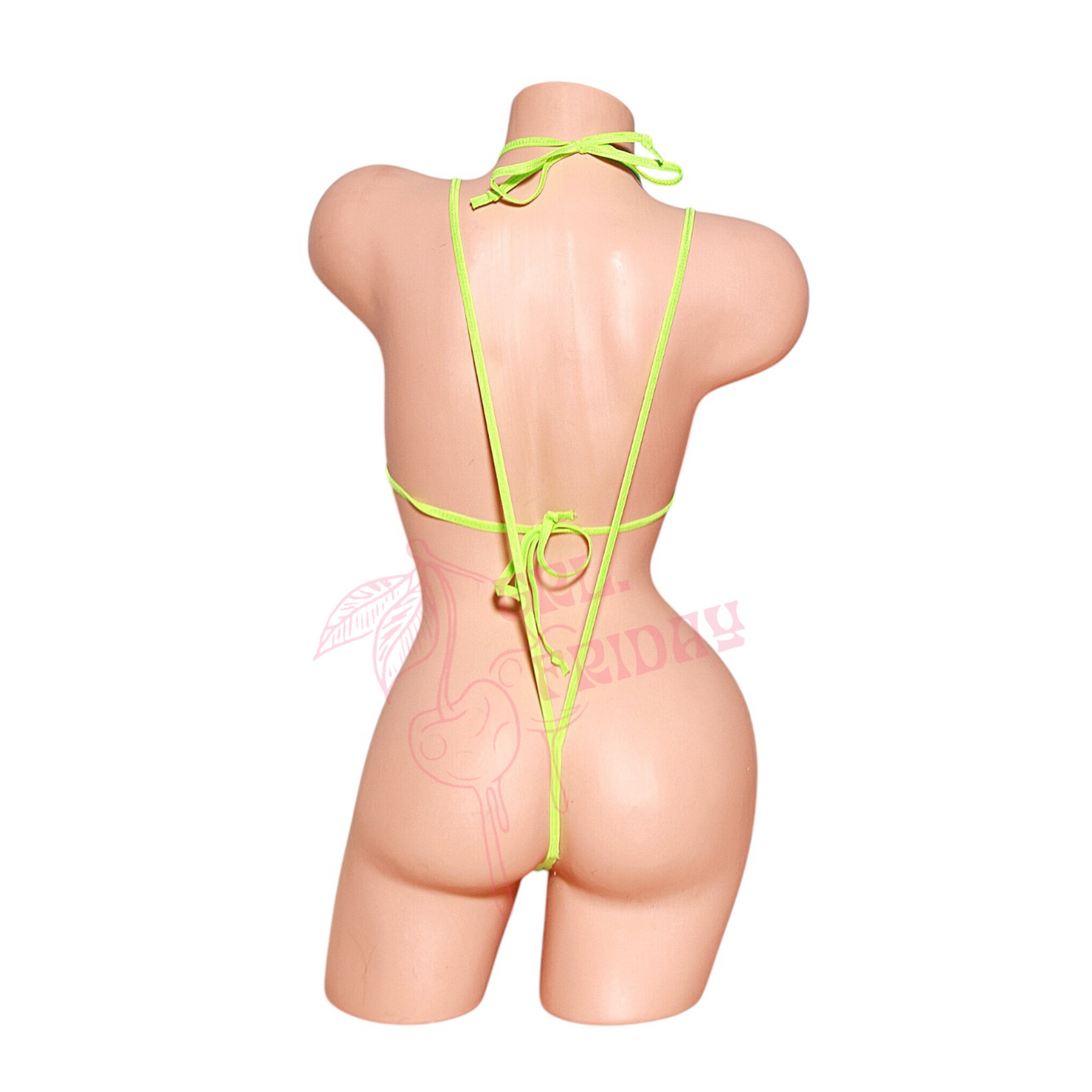 Lime Green Micro Slingshot Bikini Set - EXOTIC DANCEWEAR