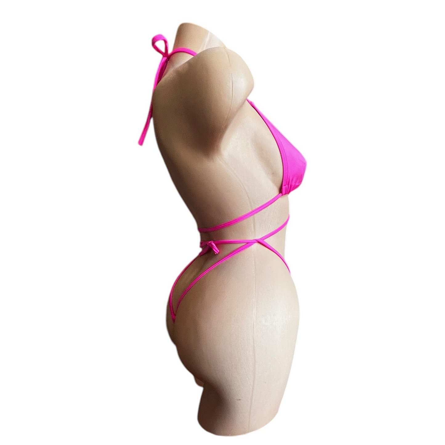 Basic Hot Pink G String Thong Bikini Set - Microkini - EXOTIC DANCEWEAR