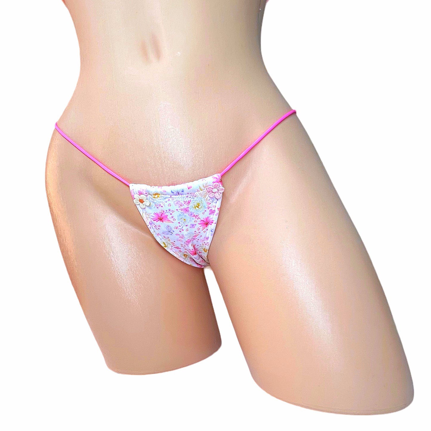 Pink Floral Microkini - EXOTIC DANCEWEAR