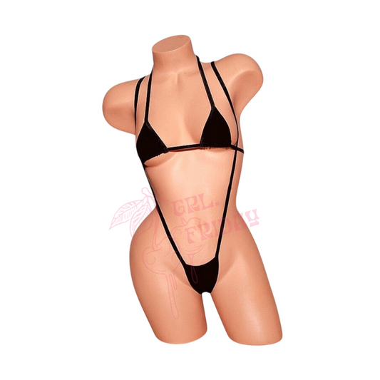 Black Micro Slingshot Bikini Set - EXOTIC DANCEWEAR