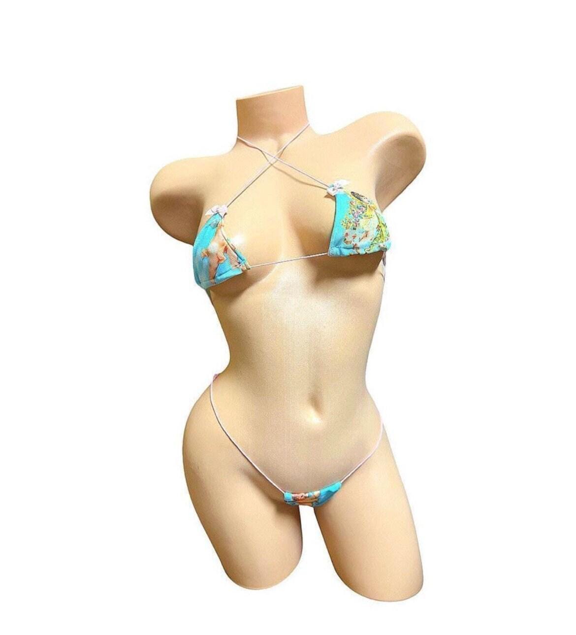 Cherub angel microkini with pink elastic - exotic dancewear