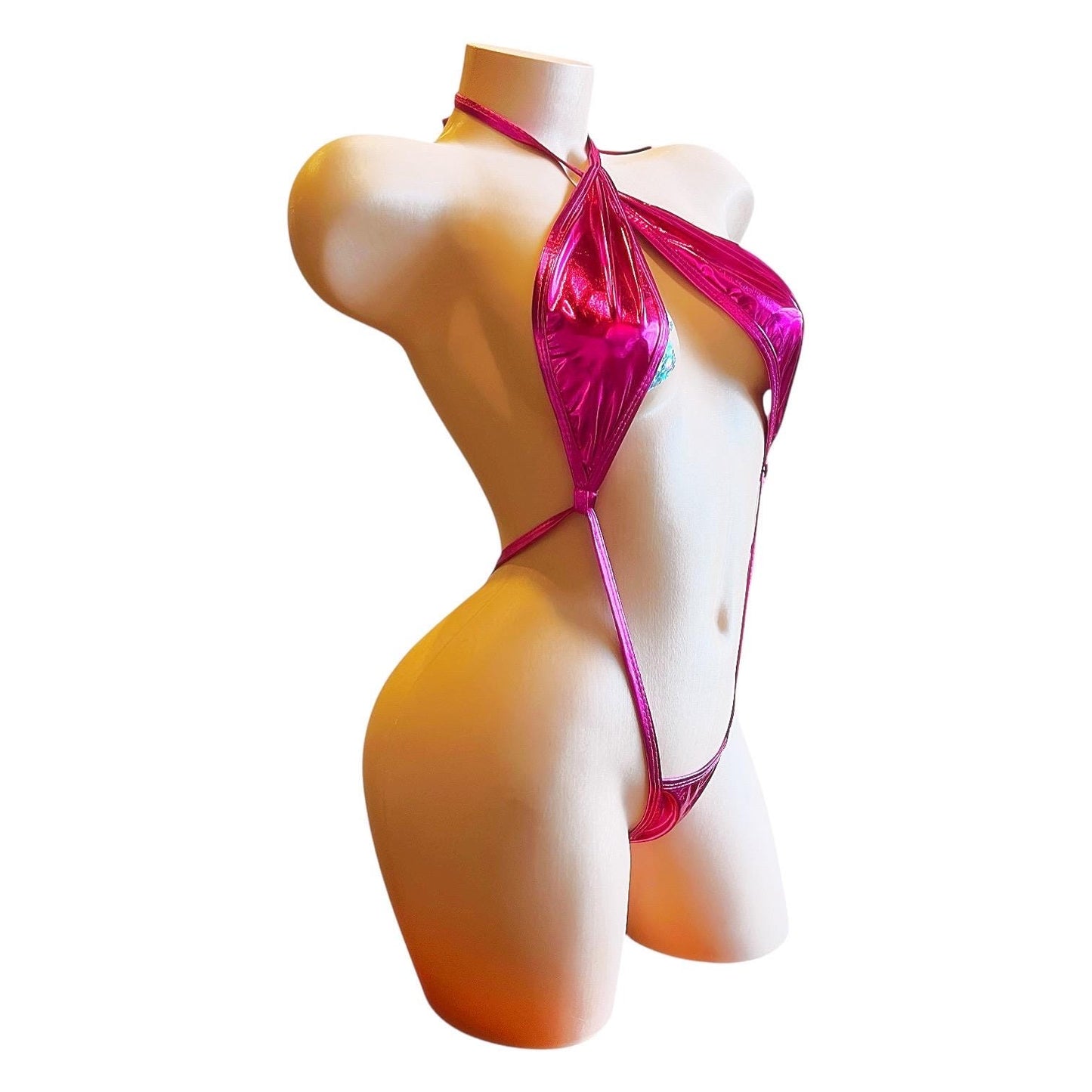 Metallic Fuchsia Slingshot Bikini - EXOTIC DANCEWEAR