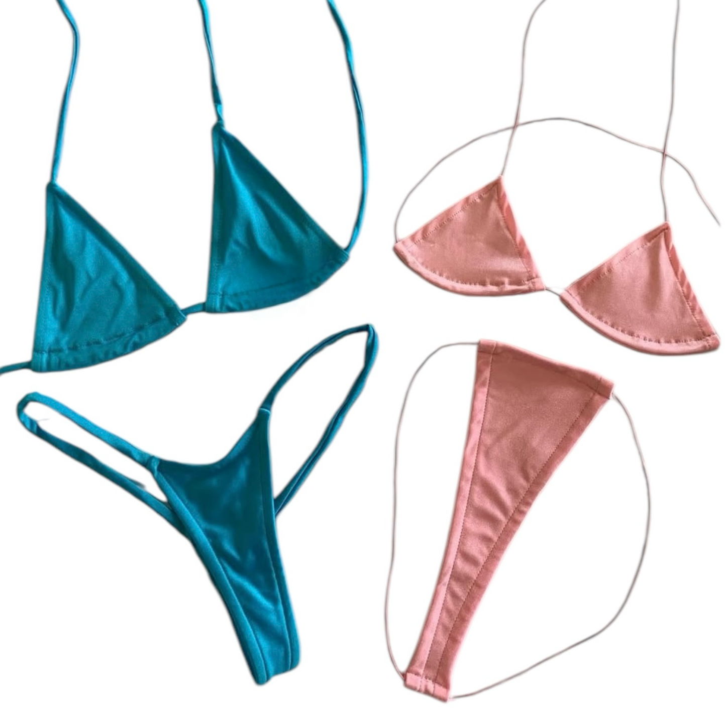 Ocean Blue G String Thong Mini Tri-Kini Set - EXOTIC DANCEWEAR - GrlFriday Shop