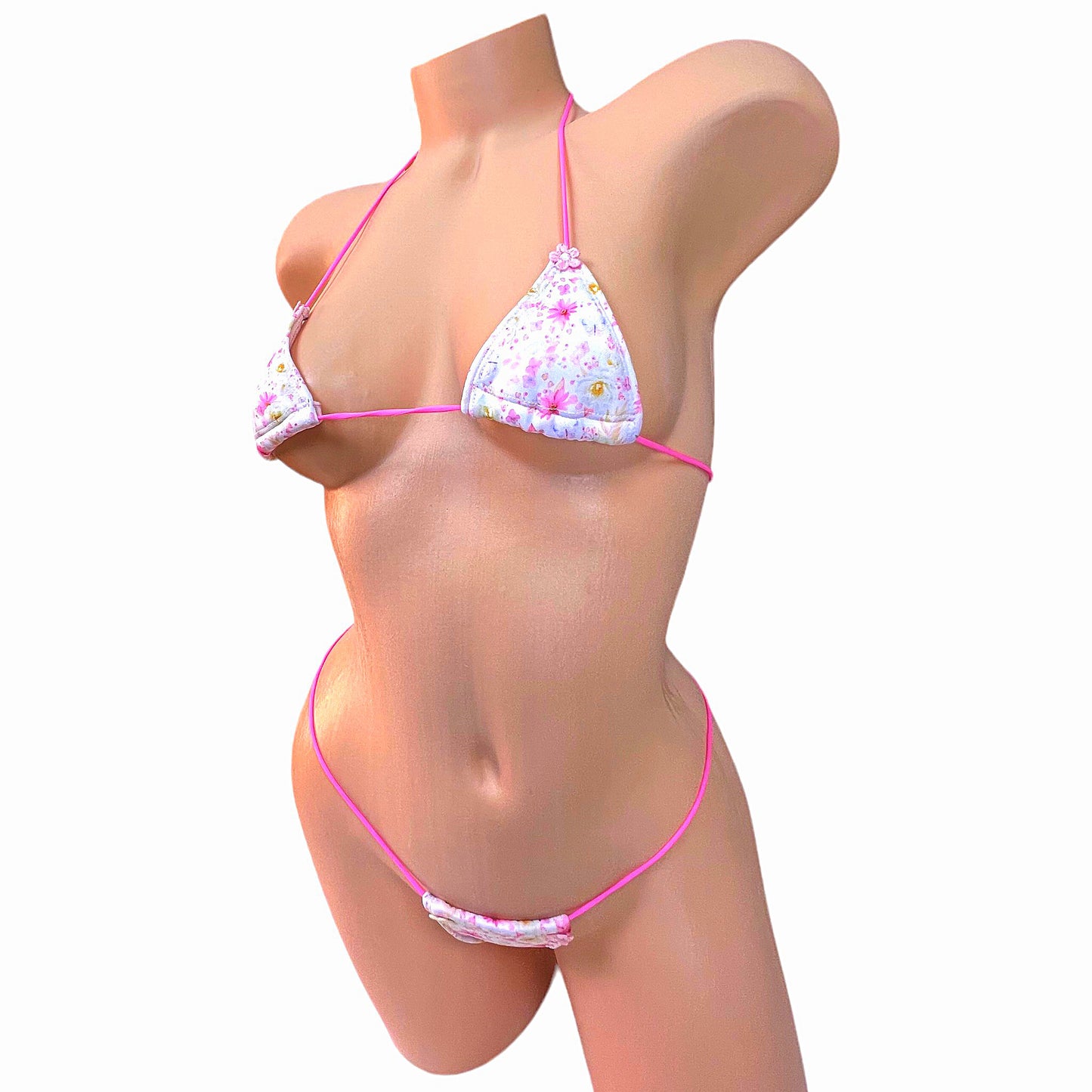 Pink Floral Microkini - EXOTIC DANCEWEAR