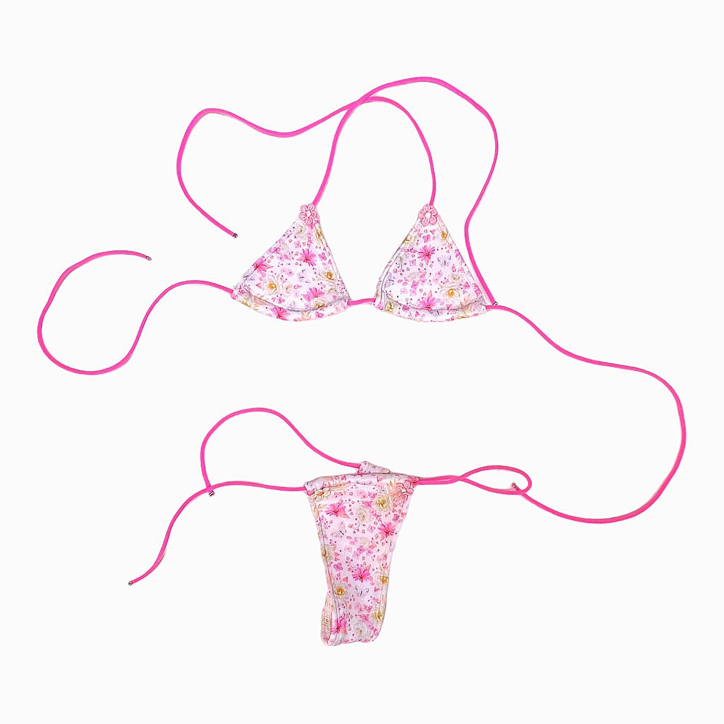 Pink Floral Microkini - EXOTIC DANCEWEAR