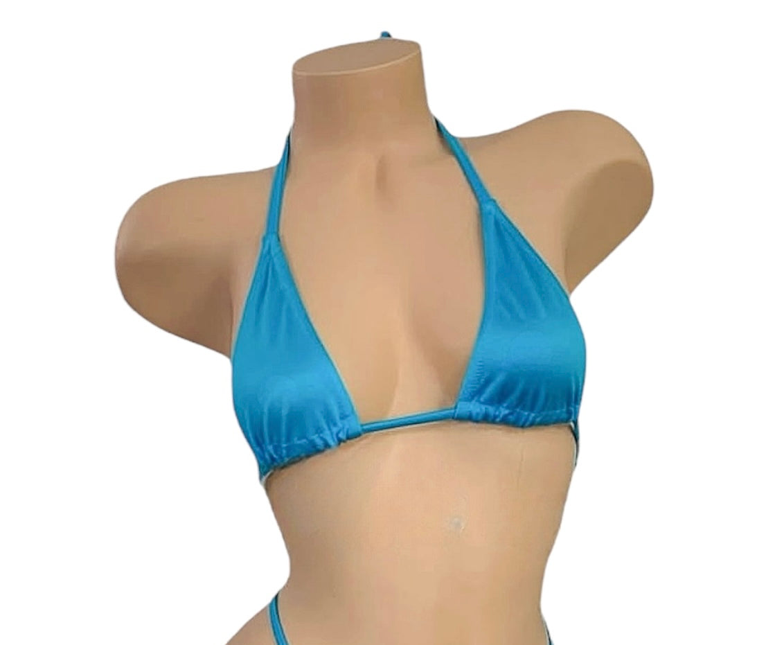 Ocean Blue G String Thong Mini Tri-Kini Set - EXOTIC DANCEWEAR - GrlFriday Shop