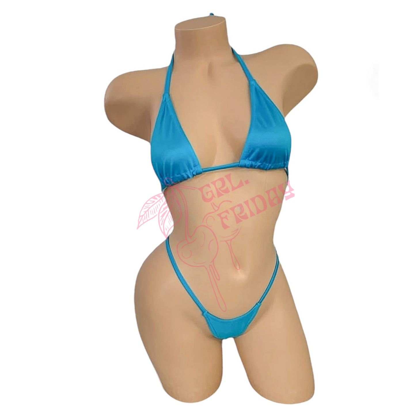 Ocean Blue G String Thong Mini Tri-Kini Set - EXOTIC DANCEWEAR - GrlFriday Shop