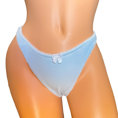 Juicy C0uture Velour Thong Bikini Nanokini in Pink, Blue + Lavender - EXOTIC DANCEWEAR