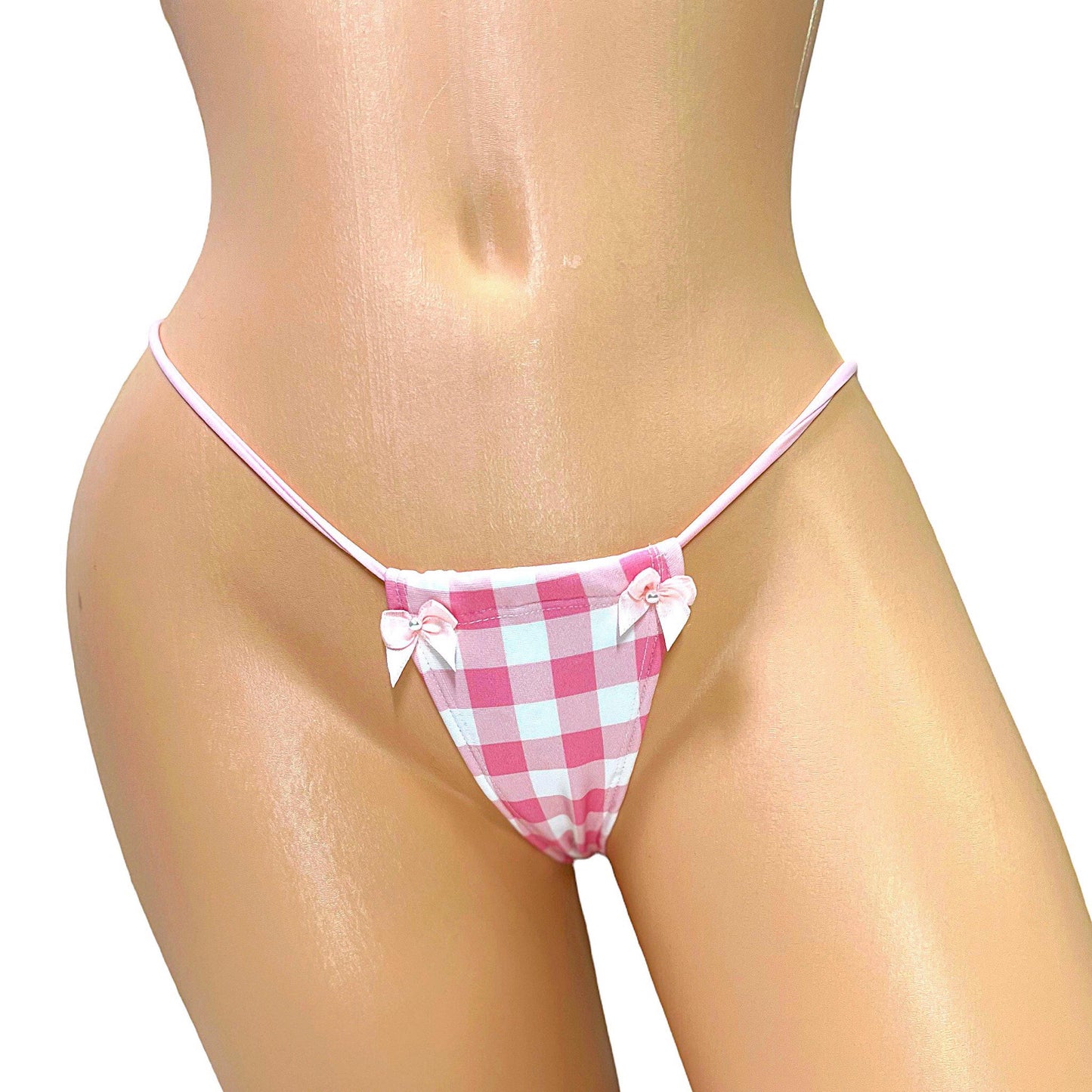 Pink gingham microkini