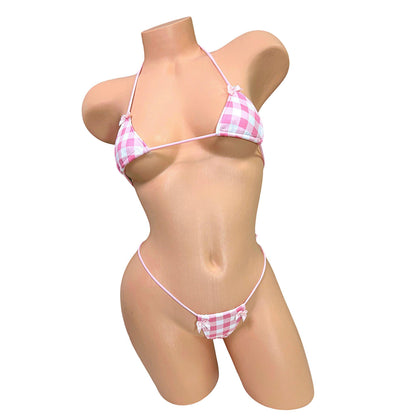 Pink gingham microkini