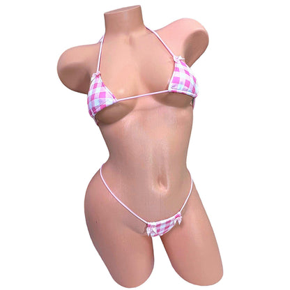 Pink gingham microkini