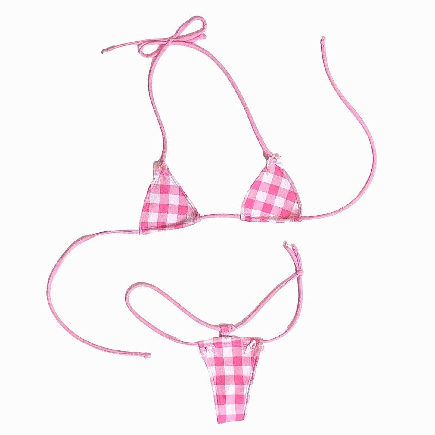 Pink gingham microkini